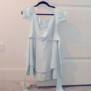 New baby blue tie back romper